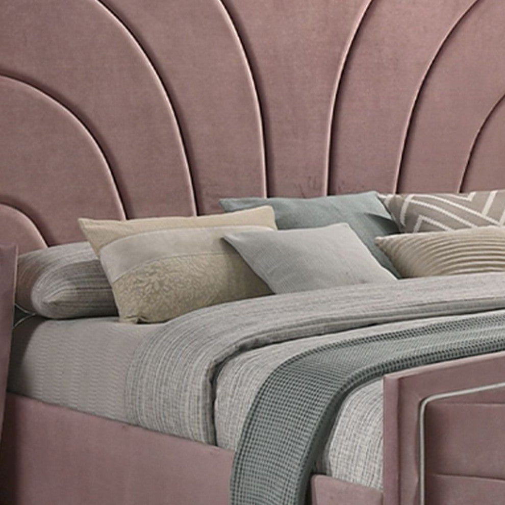 ACME Salonia Queen Bed, Pink Velvet