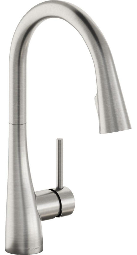 LKGT4083LS Elkay Gourmet Single Hole Kitchen Faucet, Lustrous Steel
