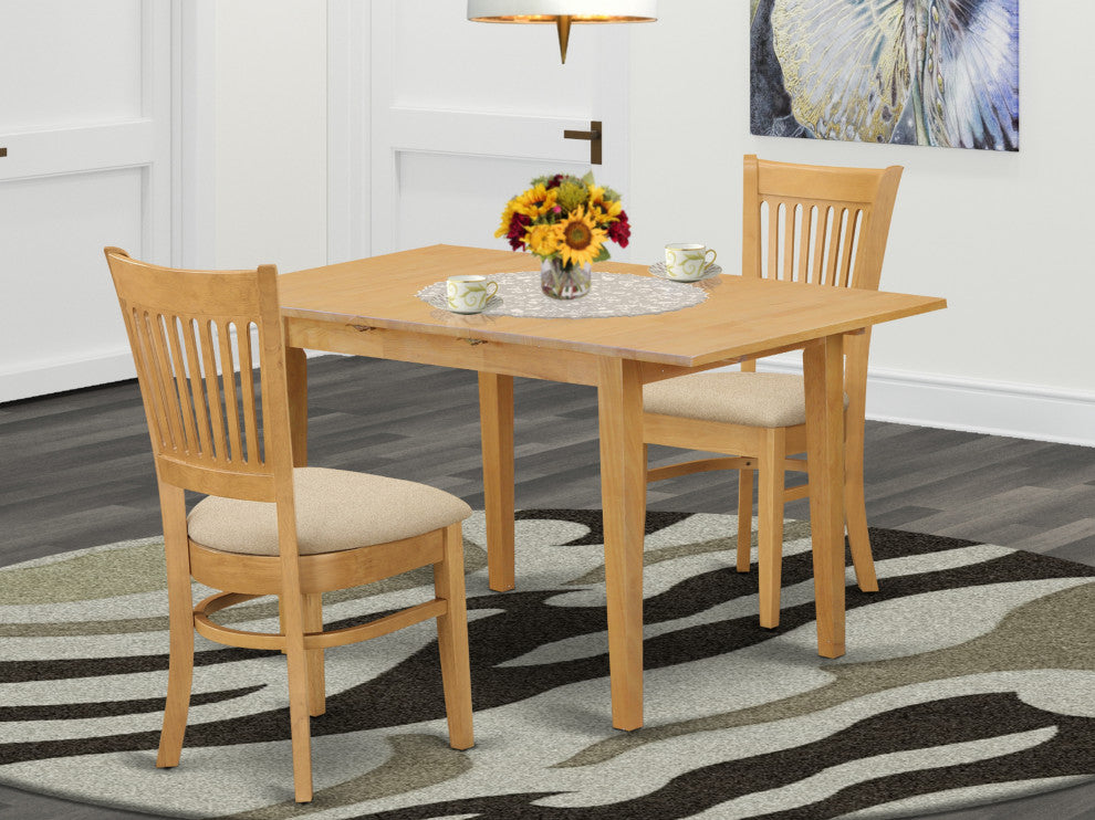 3 Pc Dining Room Set - Small Dining Table And 2 Dinette Chairs