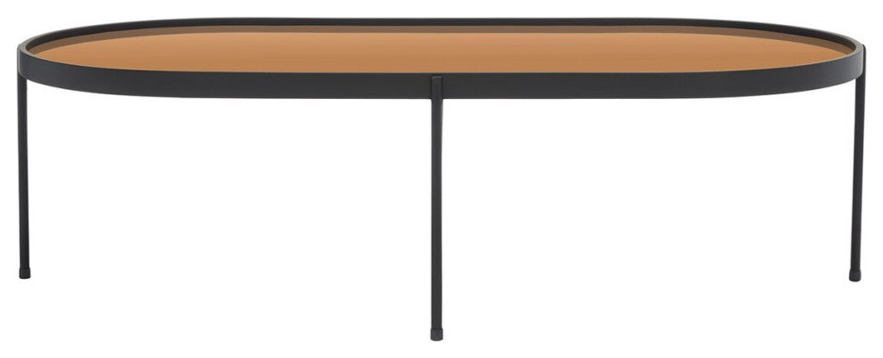 Safavieh Emmerick Mirrored Coffee Table, Rose Gold/Black
