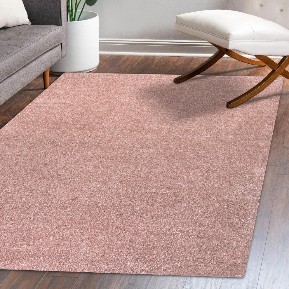 Haze Solid Low-Pile Pink 10 ft. x 14 ft. Area Rug