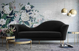 TOV Furniture Plato Black Velvet Sofa