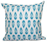 Ikat Tears, Geometric Print Pillow, Turquoise, 16"x16"
