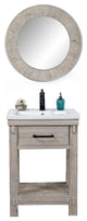 Rustic Solid Fir Single Sink Bathroom Vanity With Ceramic Top