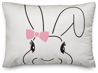 Cute Bunny with Bow 14x20 Lumbar Pillow Cover