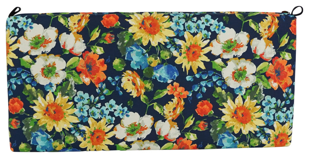 40"X19" Patterned Outdoor Polyester Loveseat Cushion, Alfinia Fresco Caspian