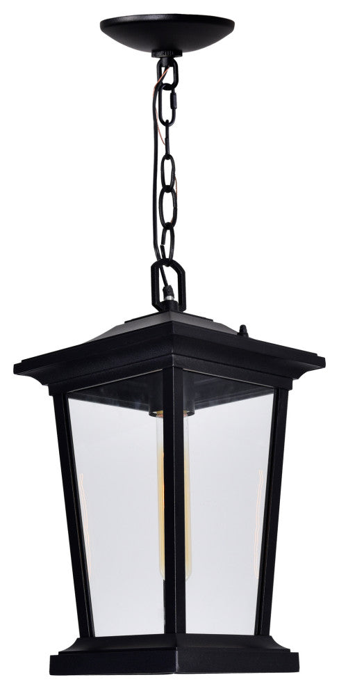 Leawood 1 Light Black Outdoor Hanging Light