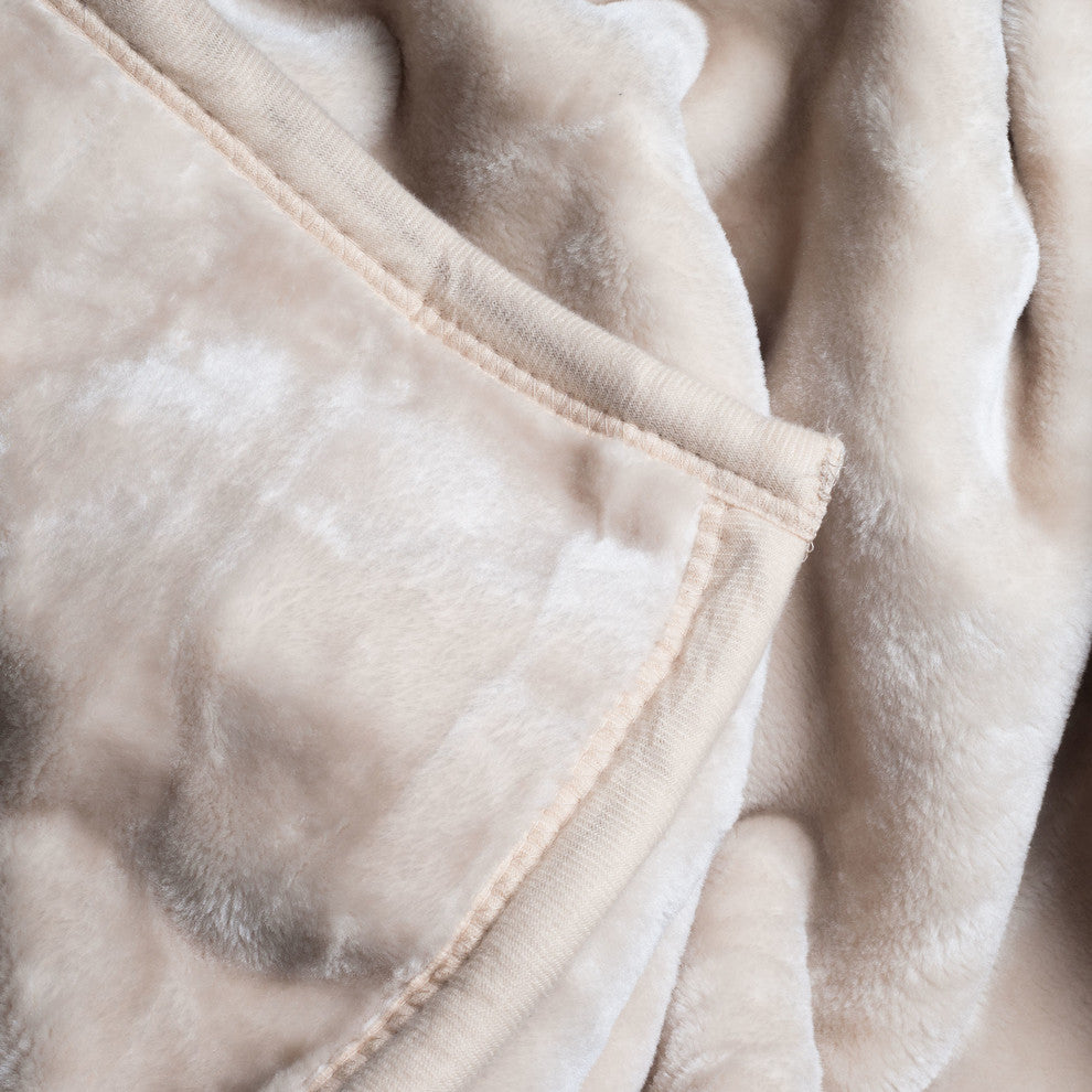 Heavy Plush Mink Blanket, Beige