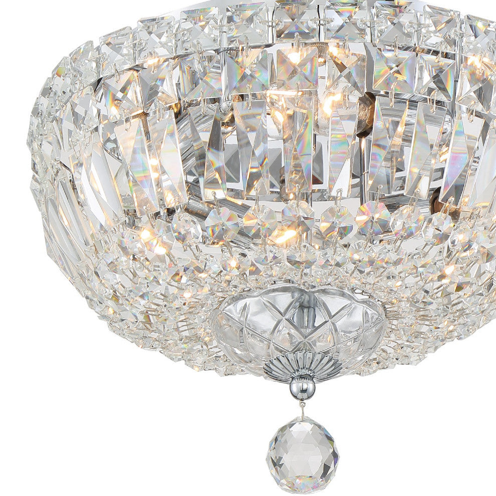 Crystorama ROS-A1004-CH-CL-MWP, 4-Light Ceiling Mount, Polished Chrome