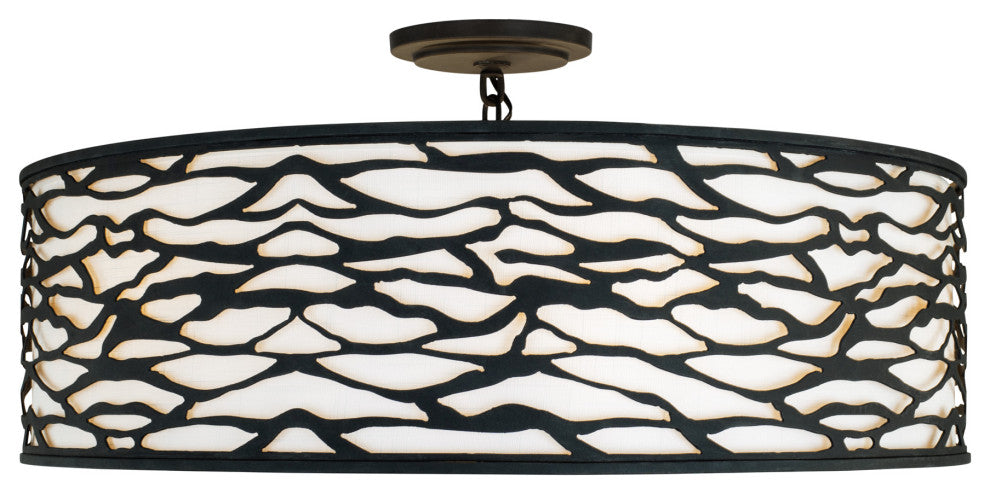 Kato 6-Lt Convertible Semi-Flush/Pendant - Carbon