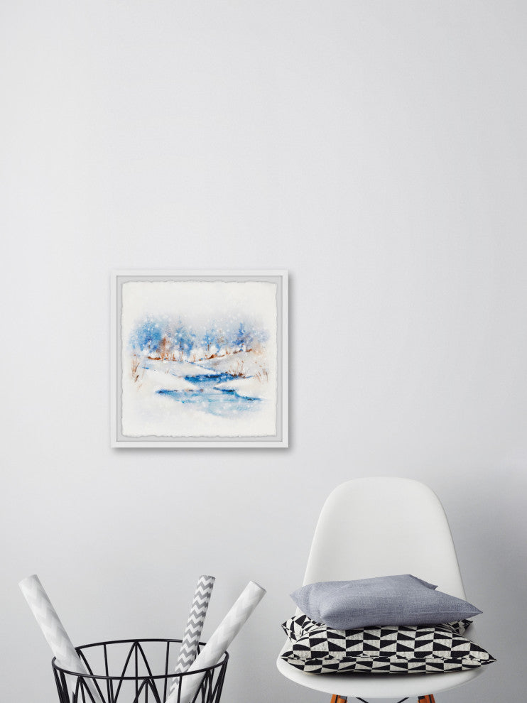 "Winter Stream" Framed Painting Print, 32x32