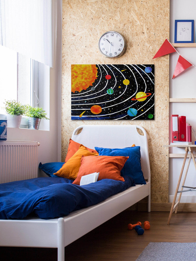 Marmont Hill, "Solar System Black" by Nicola Joyner on Wrapped Canvas, 18x12