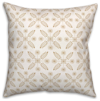 Mod Medallion Pattern Gold 18x18 Spun Poly Pillow