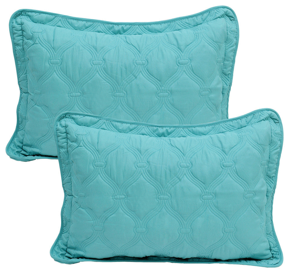 Bradly Down Alternative Quilted Bed Spread Set, Teal, King