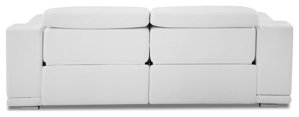 Veneto Italian Leather Power Reclining 2-Piece Set White