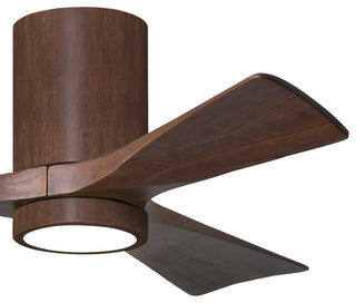 Irene-3HLK  3-Blade Flush Mount Ceiling Fan, Integrated LED, Walnut Tone/Walnut Blades, 42