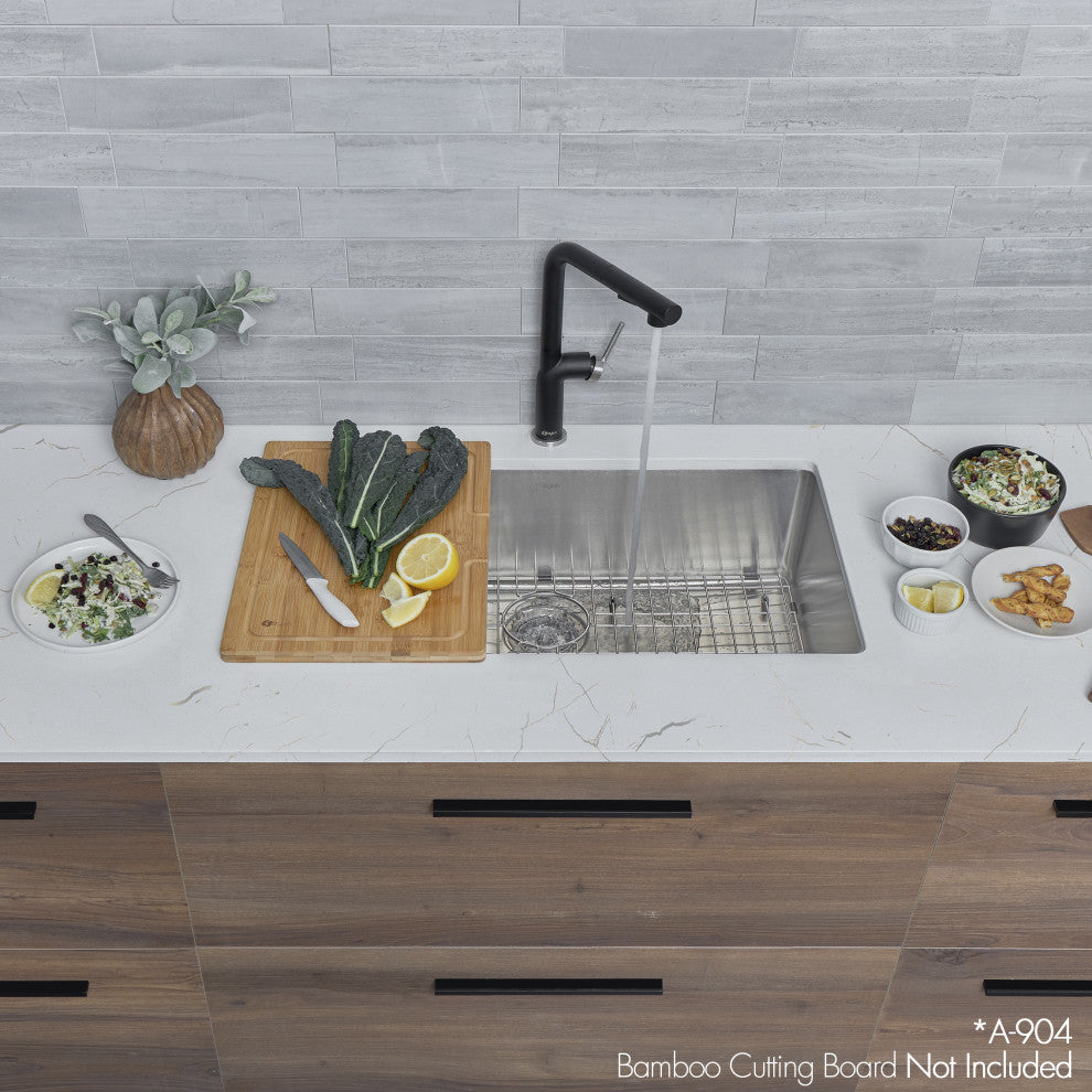 STYLISH Dual-Mount 31" Stainless Steel Single-Bowl Kitchen Sink