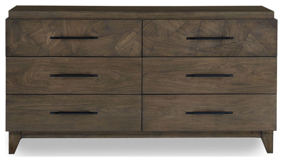 Modus Broderick 2pc Dresser & Mirror in Wild Oats Brown