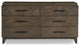 Modus Broderick 2pc Dresser & Mirror in Wild Oats Brown