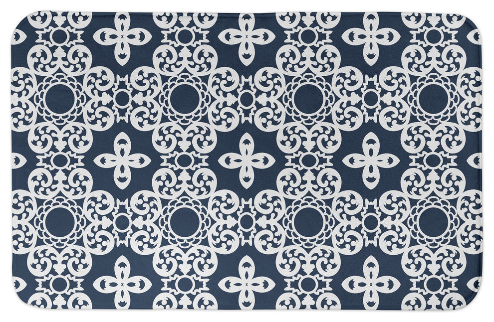 Navy Tile 34x21 Bath Mat