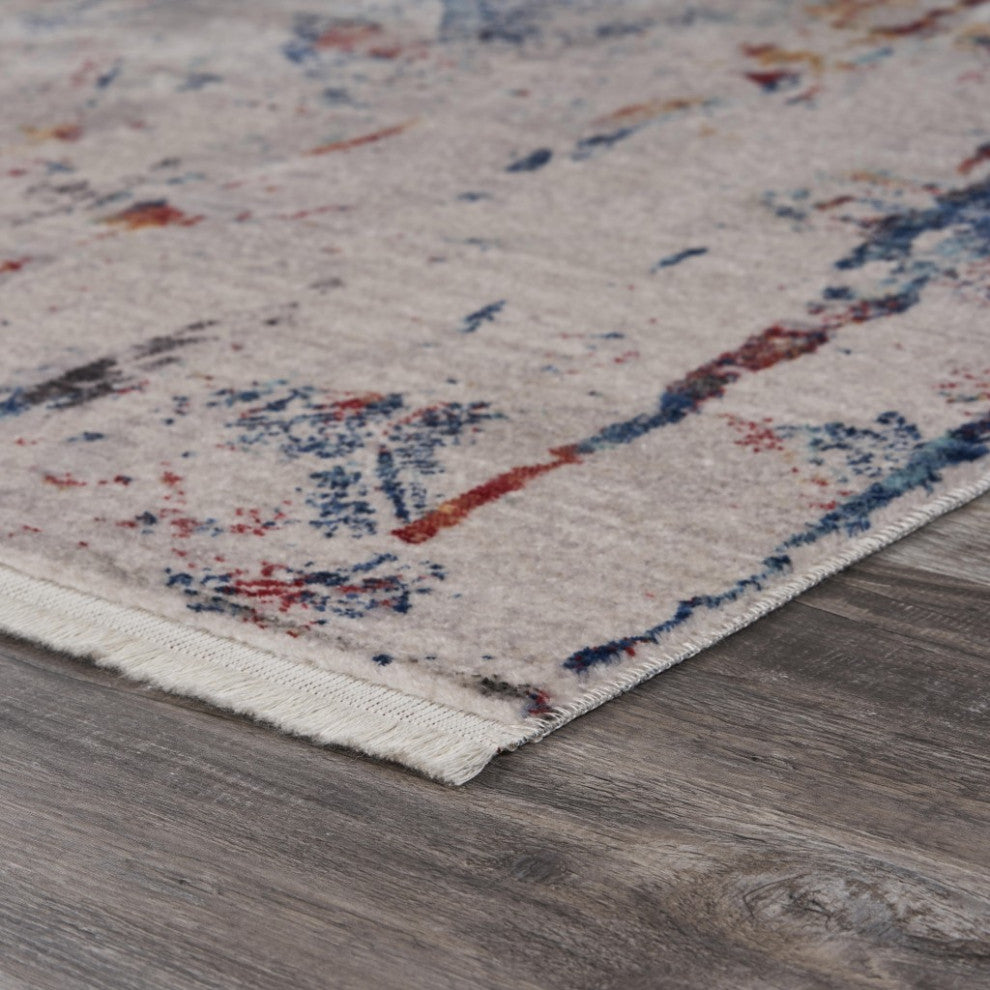 10" x 13" Gray Toned Abstract Area Rug