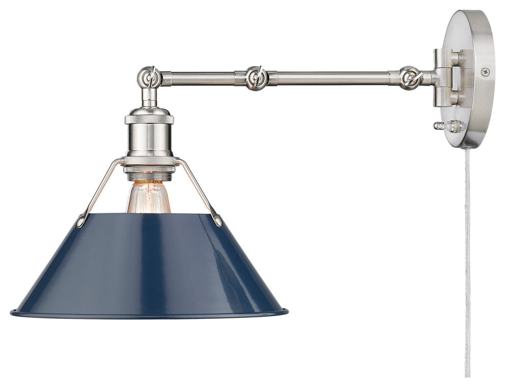 Orwell Articulating Wall Sconce in Pewter with Matte Navy