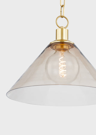 Anniebee 15.5" Wide Aged Brass Pendant