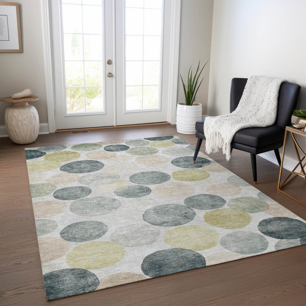 Machine Washable Indoor/Outdoor Chantille ACN1898 Gray 3' x 5' Rug