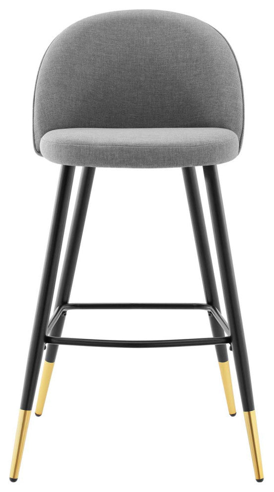 Bar Stool Chair Barstool, Set of 2, Fabric, Metal, Gray, Modern, Bar Pub
