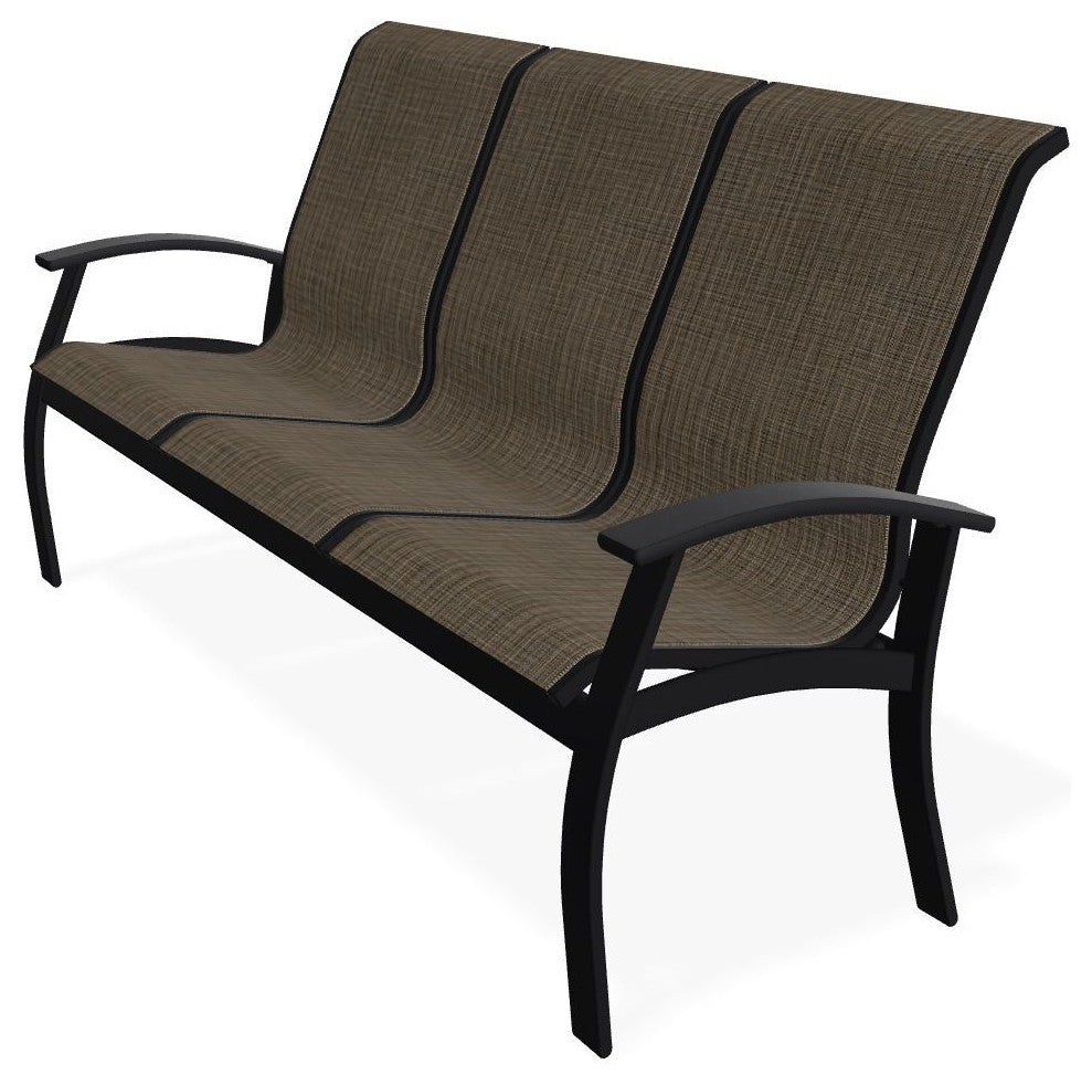 Belle Isle Sling 3-Seat Outdoor Sofa, Kora/Black