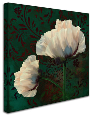 Tina Lavoie 'Poppies In Verdigris And Rust' Canvas Art, 14" x 14"