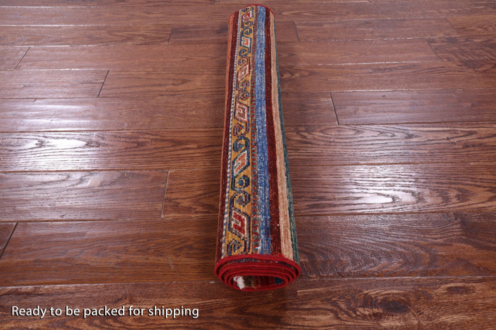 2' 7" X 4' 1" Handmade Super Kazak Khorjin Wool Rug - Q12336