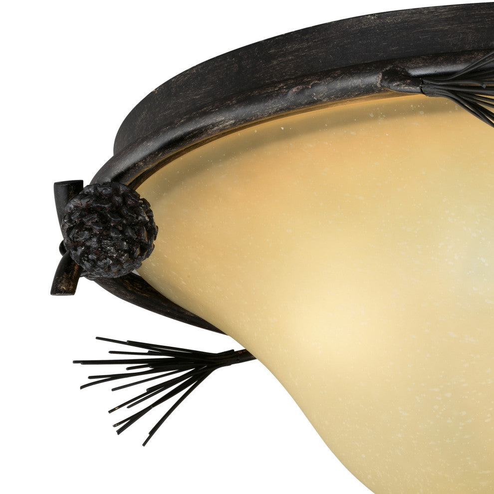 Vaxcel Lighting C0120 Sierra 3 Light 16"W Flush Mount Ceiling - Black Walnut