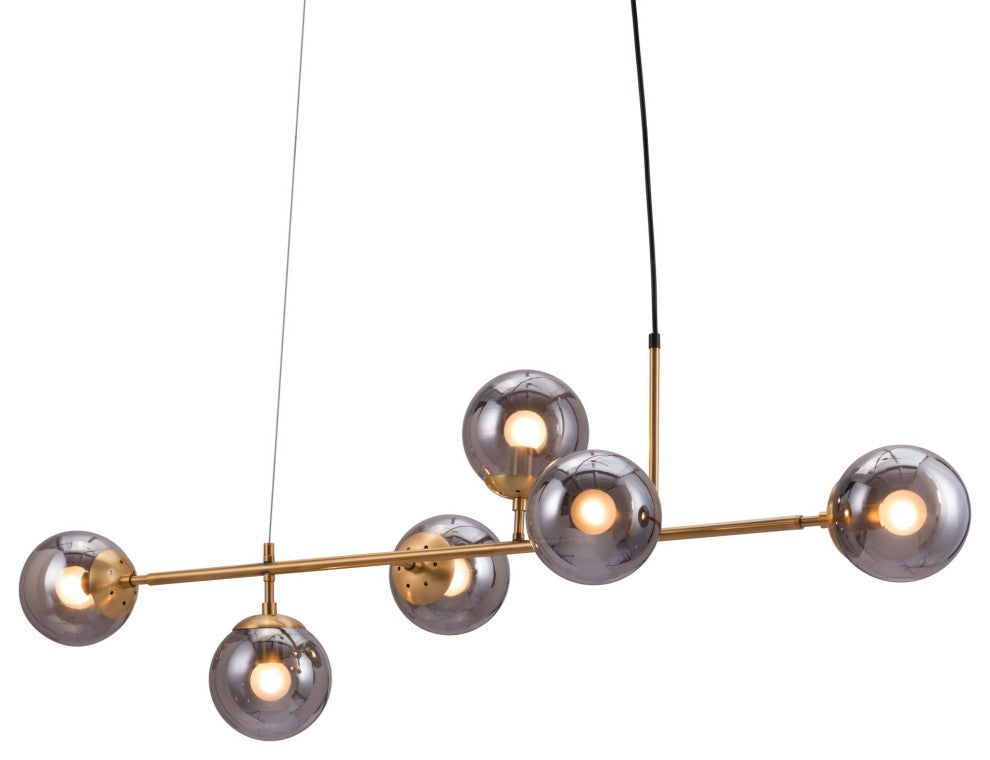 Pendant Ceiling Light Fixture, Glass, Steel Metal, Brass, Gold, Black, Lounge