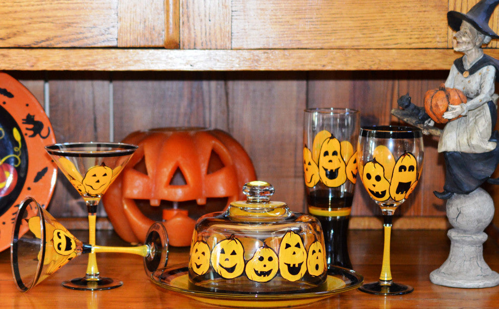 Pumpkin Family Wine Glasses, Set of 2