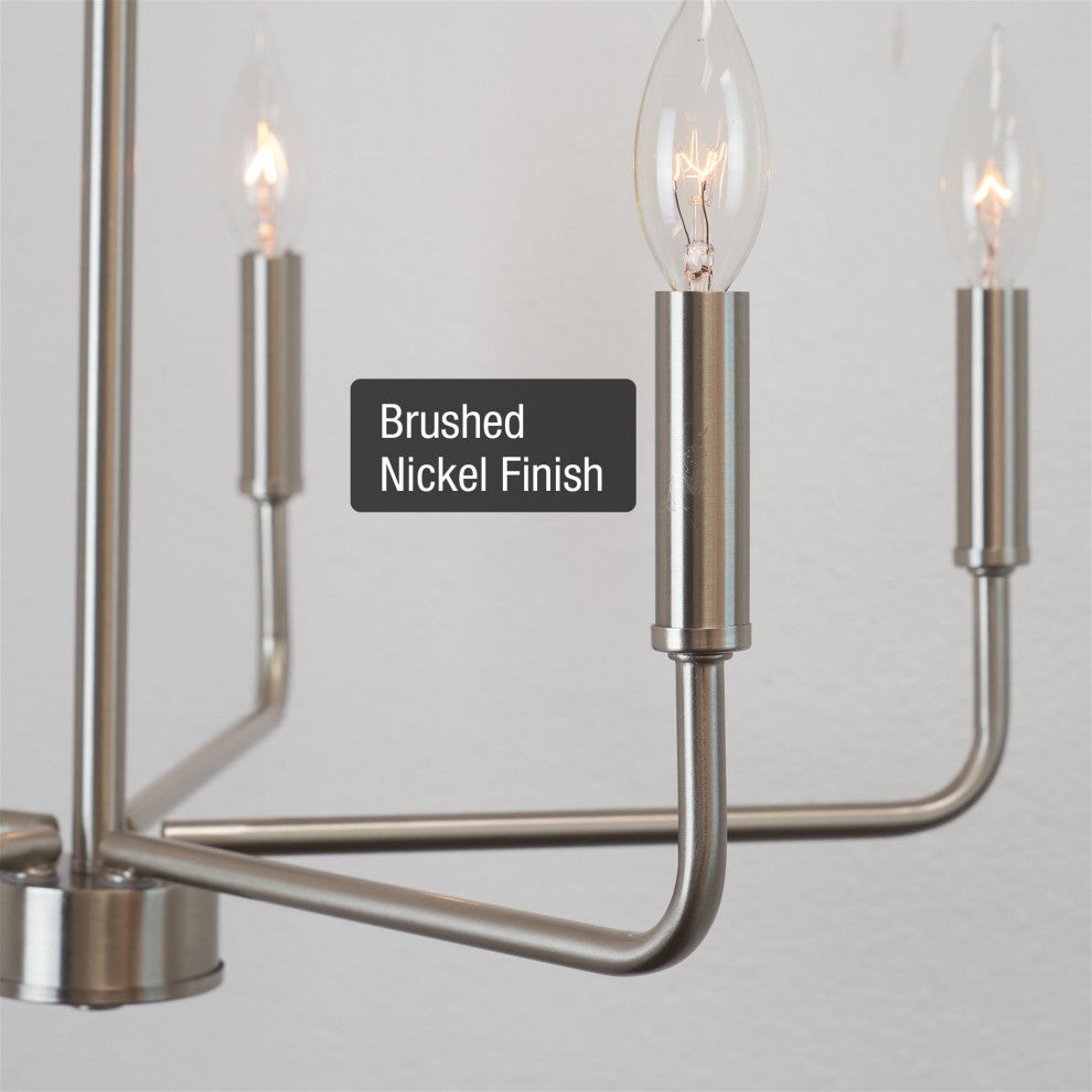 Kira Home Camille 22" Chandelier, Adjustable Hanging Height, Brushed Nickel