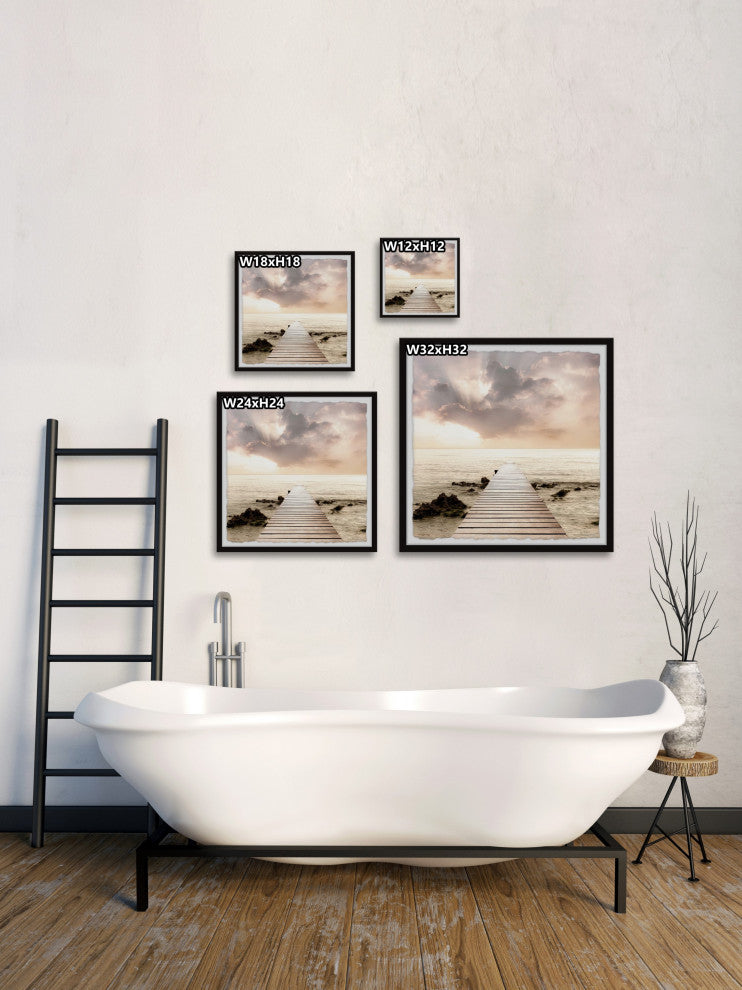 "Enjoy Every Sunset" Framed Painting Print, 12x12