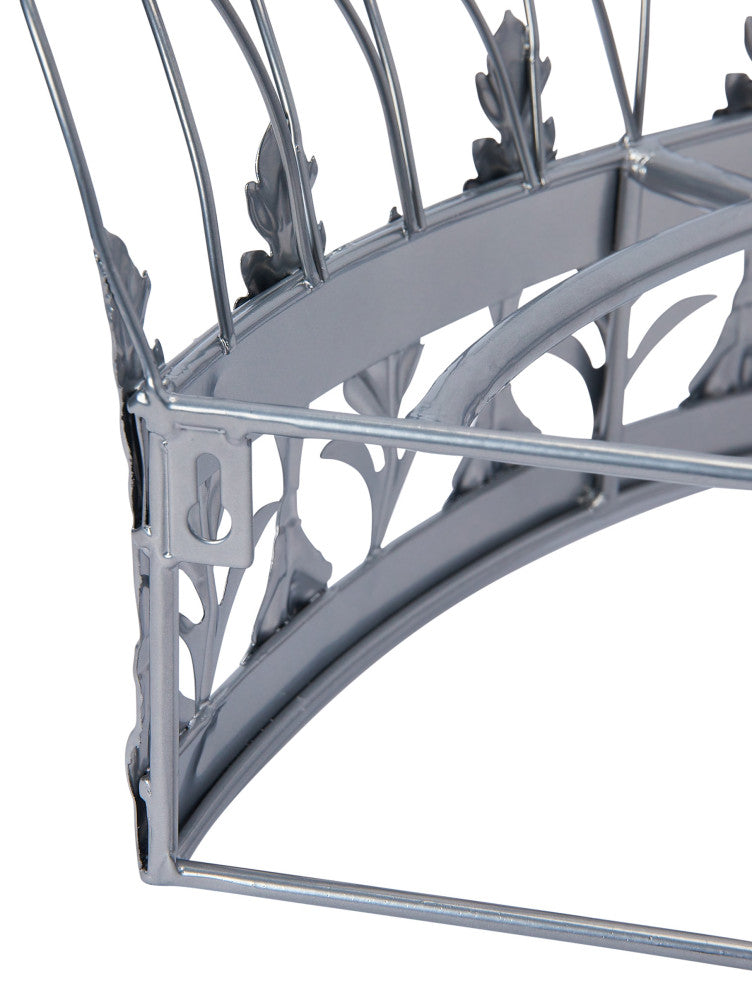 Decorative Metal Curtain or Canopy Crown, Silver Finish