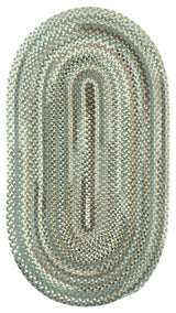 Sherwood Forest Braided Oval Rug, Green Olive, 7'x9'