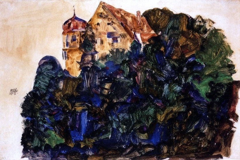 Egon Schiele Deuring Castle Bregenz, 18"x27" Wall Decal