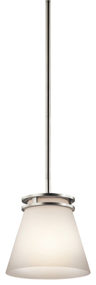 Kichler 1687NI One Light Mini Pendant, Brushed Nickel Finish