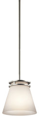 Kichler 1687NI One Light Mini Pendant, Brushed Nickel Finish