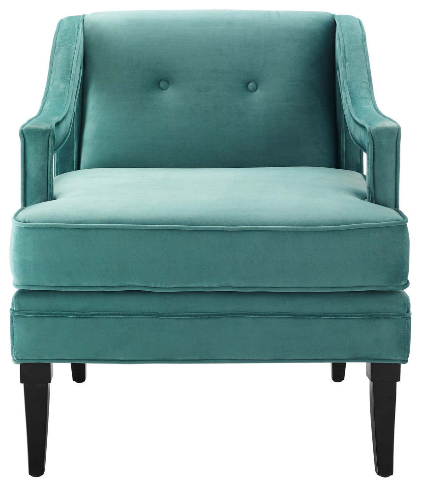 Armchair and Sofa Set, Set of 3, Velvet, Teal Blue, Modern, Lounge Hospitality