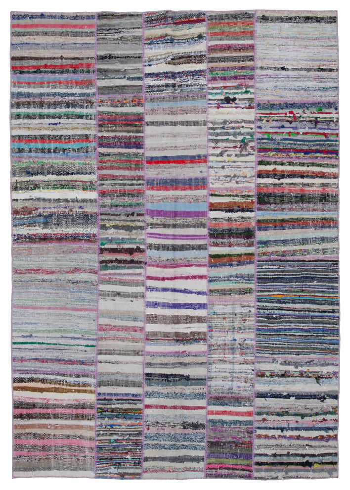 Rug N Carpet - Handmade Anatolian 6' 4'' x 9' 3'' Unique Patchwork Kilim Rug