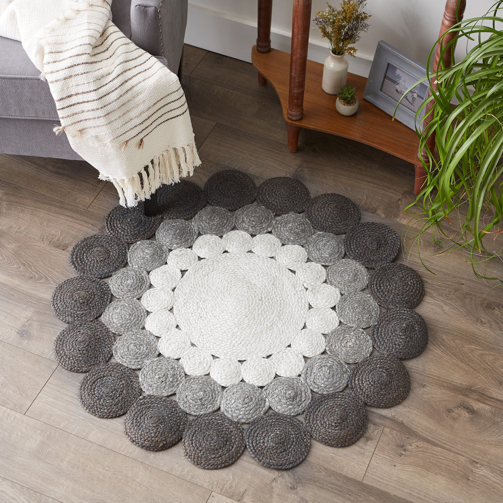 Gray Jute Braided Rug 3 Ft Round