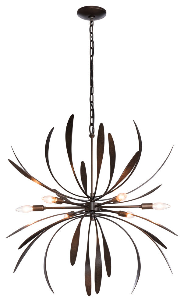 Dahlia Chandelier, Dark Smoke Finish