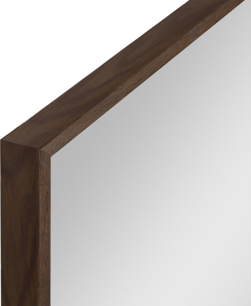 Rhodes Framed Hexagon Wall Mirror, Walnut Brown, 22x31