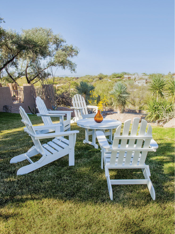 Ivy Terrace Classics 5-Piece Folding Adirondack Conversation Set, Black