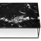 Modern Metal Rectangle Marble Top Coffee Table, Black Marble/Black Base