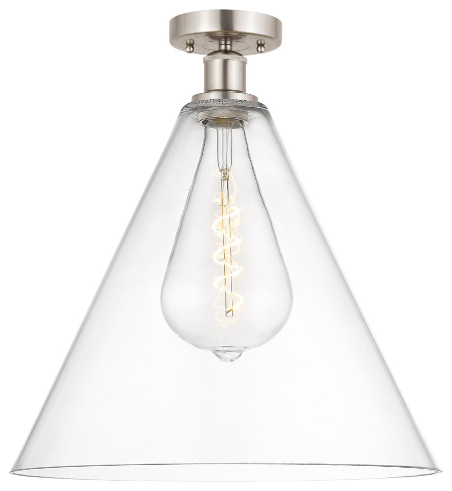 Innovations 616-1F-SN-GBC-162 1 Light Semi-Flush Mount, Brushed Satin Nickel